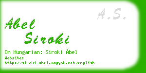 abel siroki business card